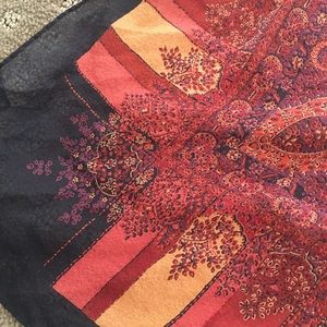 Carlisle large red silk scarf